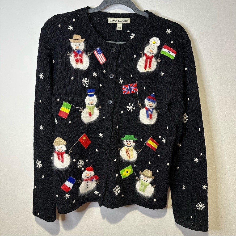 vintage david brooks snowman christmas sweater size medium